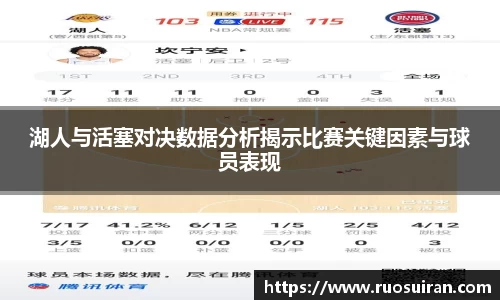 湖人与活塞对决数据分析揭示比赛关键因素与球员表现